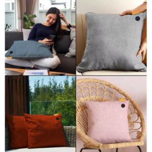 COZY UNA Wireless Heated Cushion 45 by 45cm Scandi Grey - Image 3