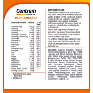 Centrum Performance Multivitamins & Minerals, 30 Tablets - Image 3