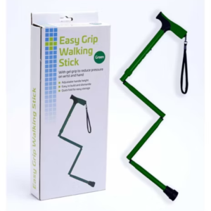 Crest Easy Grip Folding Walking Stick With Gel Handle- Green - Image 3
