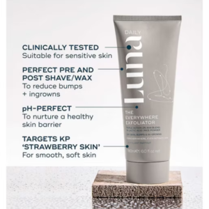 Luna Daily The Everywhere Exfoliator with AHAs for Keratosis Pilaris, Ingrowns & Smoother Skin 180ml - Image 4