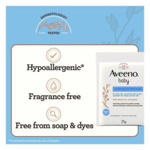 AVEENO® Baby Soothing Oat Bath Soak - 5 x 21g Sachets - Image 6