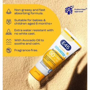 E45 Kids & Baby Sun Face & Body Lotion for Sensitive Skin. Gentle Sun Cream with very high SPF 50+ 180ml - Image 5