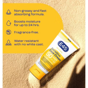 E45 Sun Face Cream for Sensitive Skin, Hydrating Sun Cream with very high UVA and UVB protection and SPF 50+, For Dry Skin - Image 6