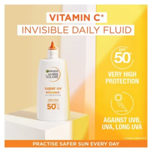 Garnier Glow & Protect Duo: Natural Bronzer Self-Tan Drops (30ml) & Ambre Solaire Vitamin C Facial SPF50+ Fluid (40ml) - Image 3