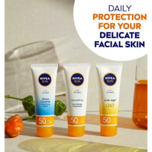 NIVEA Sun UV Face Soothing Sensitive Sun Cream SPF50+ 50ml - Image 6