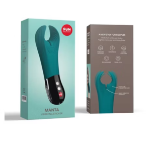 Fun Factory Manta Deep Sea Blue Black Vibrating Male Stroker - Image 6